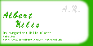 albert milis business card
